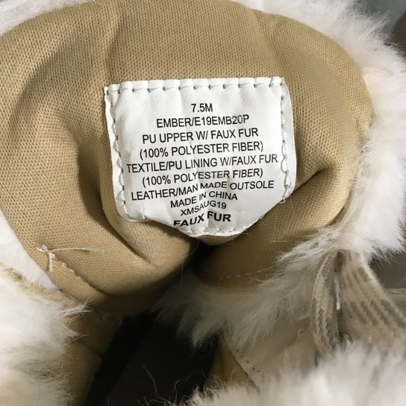 Espirit Ember Chunky Faux Fur Cream Boot Sz 7.5 - Picture 5 of 5
